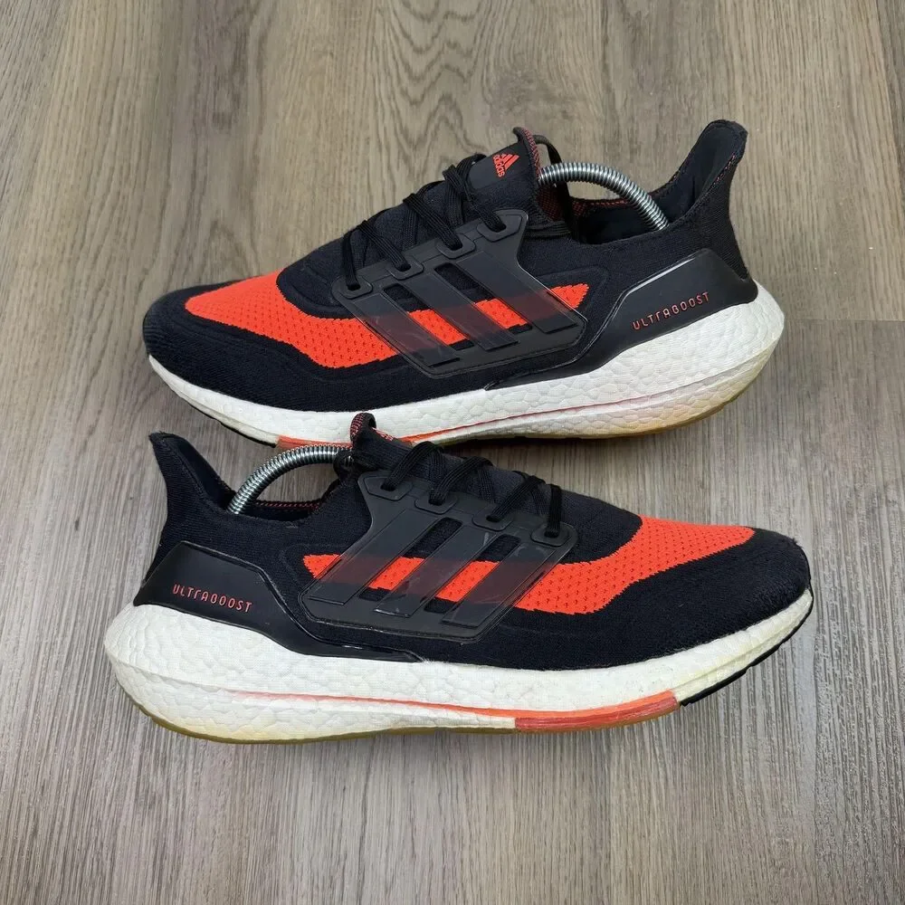 Adidas Ultraboost Shoes Mens Size 10.5 Black Red Running Athletic Sneakers